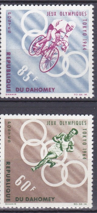 DB1 Olimpiada Tokyo 1964 Dahomey 2 v. MNH