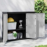 Cumpara ieftin Dulap depozitare de exterior, gri și negru, 97x37x85 cm, PP