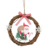 Decoratiune Suspendabilă Brad, Coronită Moș Crăciun, Lemn, 15 cm, Multicolor, Oem
