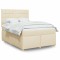 vidaXL Pat continental cu saltea, crem, 140x200 cm, material textil 3291308