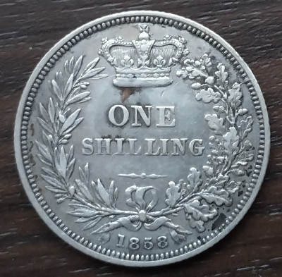 Moneda Regatul Unit - 1 Shilling 1858 - Argint foto