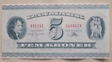 1936 Danemarca 5 Kroner B5576F UNC RARA