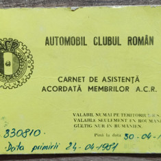 Carnet de asistenta acordata membrilor ACR