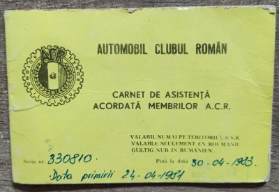 Carnet de asistenta acordata membrilor ACR foto