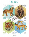 Timbre Niger 2021: Tigri, Bloc tematic fauna salbatica, Africa, Colectie filatelica