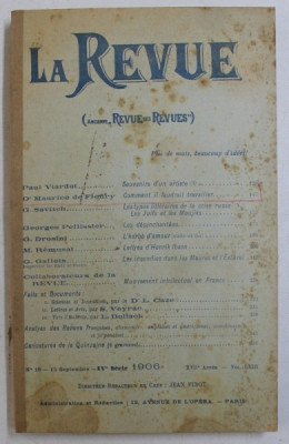 LA REVUE ( ANCIEN &amp;#039; REVUE DES REVUES &amp;#039; ) , NO . 18 , 15 SEPTEMBRE , 1906 foto