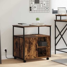 vidaXL Dulap de birou Stejar afumat 61 x 46 x 67 cm Lemn compozit