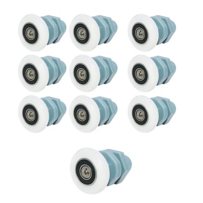 Set 10 role pentru dus, Nylon/Inox, 25 mm, Albastru foto