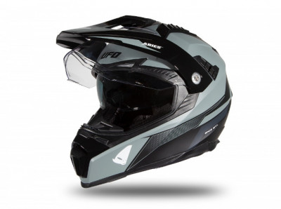 Casca cu viziera Enduro ATV UFO Aries Black Gray Matt foto