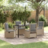 Cumpara ieftin Set de masa pentru gradina 5 pcs Bej poliratan