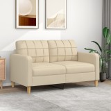 Canapea 2 locuri Gossi crem, 158x77x80 cm, textil, cadru metalic, 140 cm latime sezut