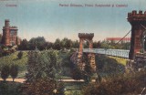 Craiova. Parcul Bibescu, Podul Suspendat si Castelul (circulata 1925)