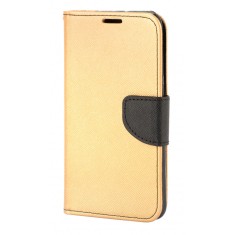 Husa Piele OEM Fancy pentru Samsung Galaxy A20e, Aurie Neagra