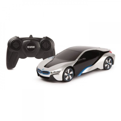 Masina cu telecomanda bmw i8 argintie scara 1 la 24 foto