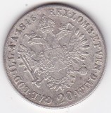 AUSTRIA 20 KREUZER 1846 E ALBA IULIA, Europa, Argint