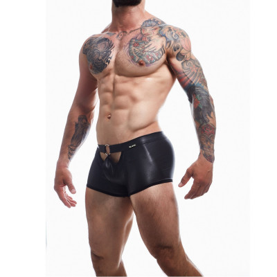 C4M Peekaboo Black Leatherette Mini Pants Extra Large foto