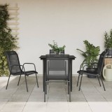 VidaXL Set mobilier de grădină, 5 piese, negru, oțel și textilenă