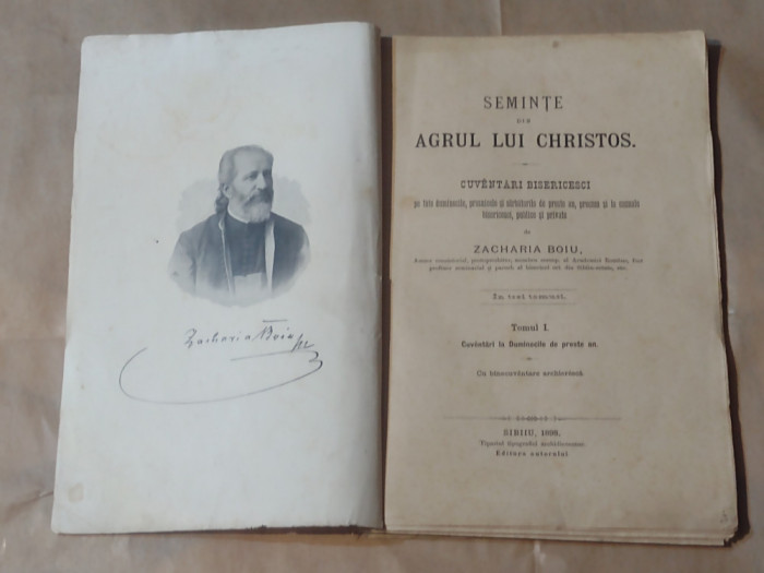 SEMINTE DIN AGRUL LUI CHRISTOS de ZACHARIA BOIU Ed.1898, SIBIIU