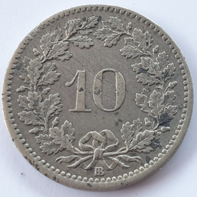 Elveția 10 rappen 1850 argint foto
