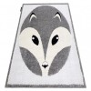 Covor modern pentru copii JOY Fox, vulpe - structural pe două niveluri de l&acirc;nă gri / crem, 120x170 cm
