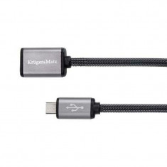 Cablu de date/incarcare Kruger&amp;Matz, USB mama - micro USB tata, 0.2 m