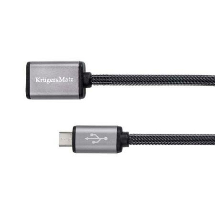 Cablu de date/incarcare Kruger&amp;amp;Matz, USB mama - micro USB tata, 0.2 m