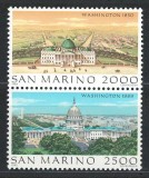 San Marino 1989 Mi 1430/31 pair - Orasele lumii (XIII): Washington