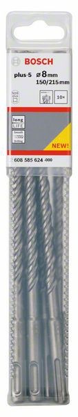 Bosch Set 10 burghie pentru gaurire cu percutie SDS Plus-5, 8x150x215mm ProAdvanced PowerfulTools
