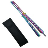 Cumpara ieftin Briceag de antrenament DEPOX&reg;, model fluture, Rainbow Stylish, 23.5 cm, multicolor, husa inclusa