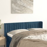 vidaXL Tăblie pat cu aripioare albastru &icirc;nchis 147x16x78/88 cm catifea