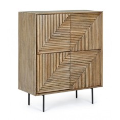 Comoda 4 usi lemn mango maro Darsey 92x40x110 cm