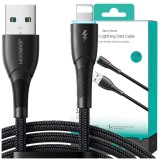 Cumpara ieftin Cablu de date pentru telefon, Joyroom, Nylon, USB-A/Lightning, 1 m, Negru