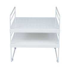 Organizator extensibil Delinia &ndash; Etajeră metalică 2 niveluri, 25.5&ndash;42 cm, ideală pentru bucătărie și baie