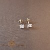 Cercei Unisex Argint 925 cu Cristal Zirconia Alb Patrat, 5 mm, SaraTremo