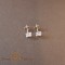 Cercei Unisex Argint 925 cu Cristal Zirconia Alb Patrat, 5 mm