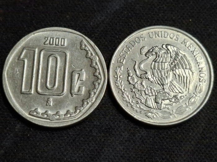 Mexic 2000 - 10 centavos, circulata