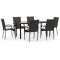 Set mobilier de gradina, 7 piese, maro, poliratan