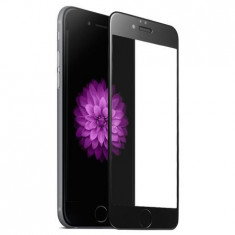 Folie iPhone 8 / iPhone 7 din sticla curbata 5D (acopera tot ecranul), Neagra