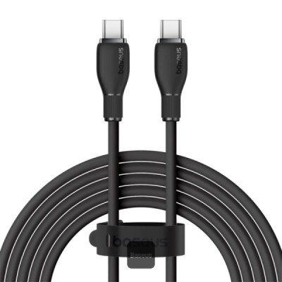CABLU alimentare si date Baseus Pudding Series, Fast Charging Data Cable pt. smartphone, USB Type-C la USB Type-C 100W, 1.2m, negru &amp;quot;P10355702111-B1&amp;quot; foto