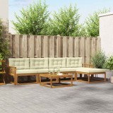 vidaXL Set de canapele de exterior cu pernă 6 pcs Natural și Crem 3367468