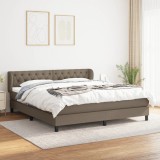 Cumpara ieftin Pat box spring cu saltea, gri taupe, 160x200 cm material textil