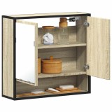 vidaXL Dulap cu oglindă pentru baie, stejar Sonoma, 65x20x60 cm, lemn stratificat 849260