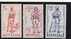 Senegal , Colonii franceze 1941 - Omnibuse , Apararea tarii , serie 3 valori, dantelate , MNH , Mi.192-194 foto
