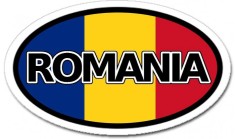 Abtibild Sticker &amp;quot;ROMANIA&amp;quot; - Oval 12 x 7 cm (model 2) foto