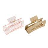 Set Clame de Păr, Dreptunghiulare, Transparent și Mat, Nude, 8.5cm, 2 Bucăți, Oem