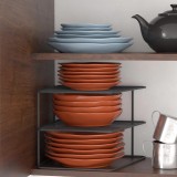 Cumpara ieftin Suport pentru vase, Negru, 24.5x24.5x19.5 cm