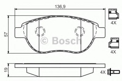Set placute frana,frana disc PEUGEOT 207 (WA, WC) (2006 - 2016) BOSCH 0 986 494 602 foto