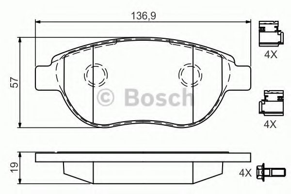 Set placute frana,frana disc PEUGEOT 207 SW (WK) (2007 - 2016) BOSCH 0 986 494 602