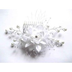 Pieptan floare artificiala, pieptan mireasa lucrat manual 32554