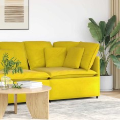 Modul modular de colț pentru canapea cu perne, galben, 100 cm